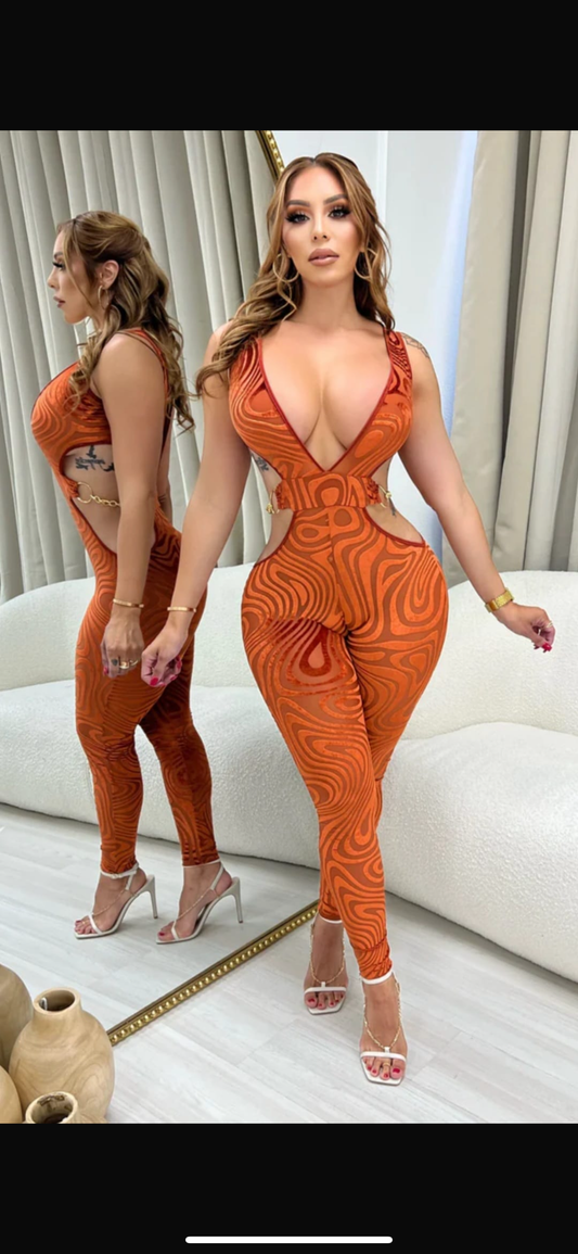 Jaded Orange Jumpsuit
